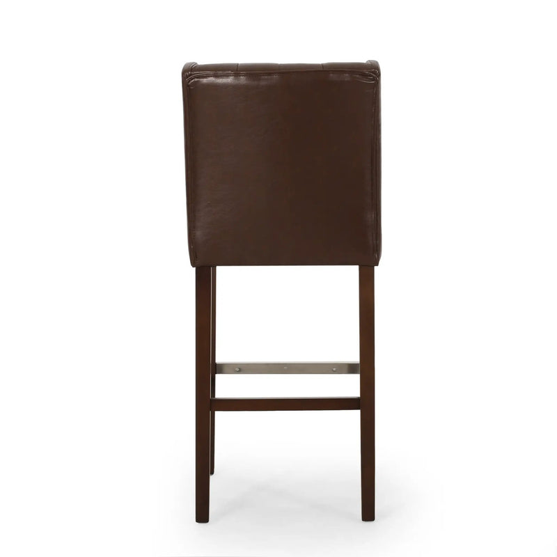 30.5 Inch Seat Height Bar Stool with PU Upholstery and Metal Footrest by HouseOfZazla