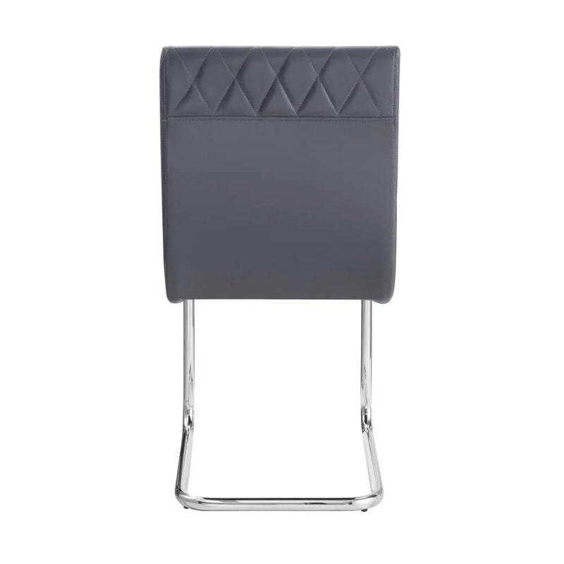 Ansonia - Side Chair (Set of 2) - Gray Synthetic Leather & Chrome by Unique Piece Furniture
