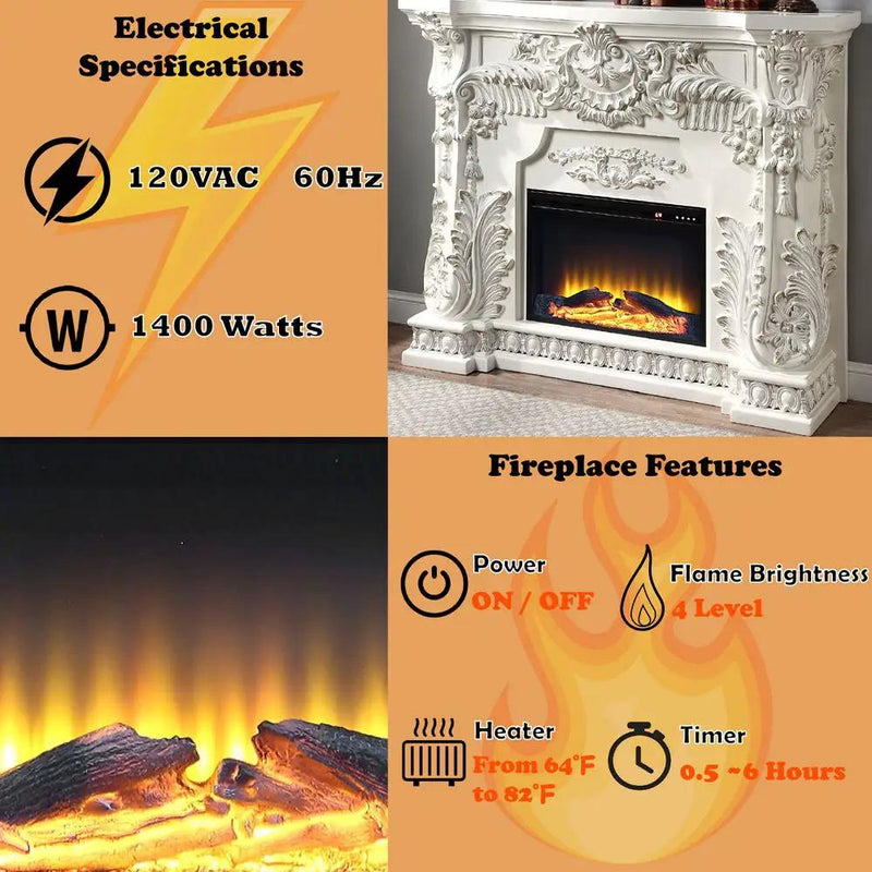 Adara - Fireplace - Antique White by Unique Piece Furniture