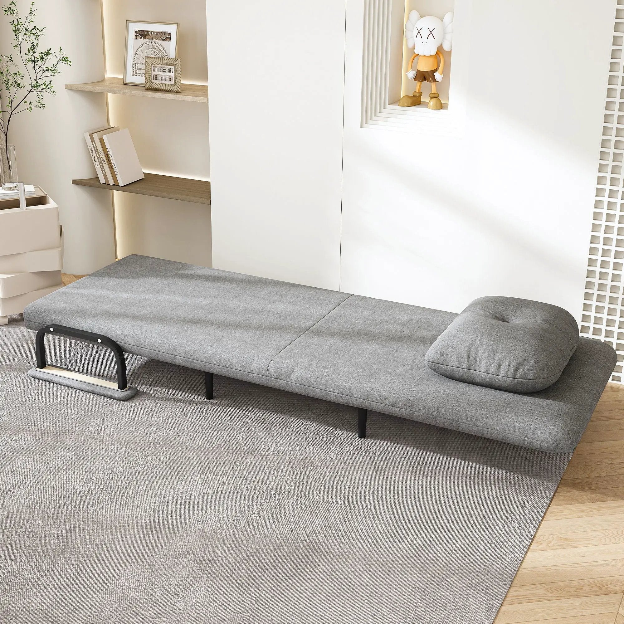 3 In 1 Convertible Folding Sofa Bed With Adjustable Backrest And Pillow by Unique Piece Furniture