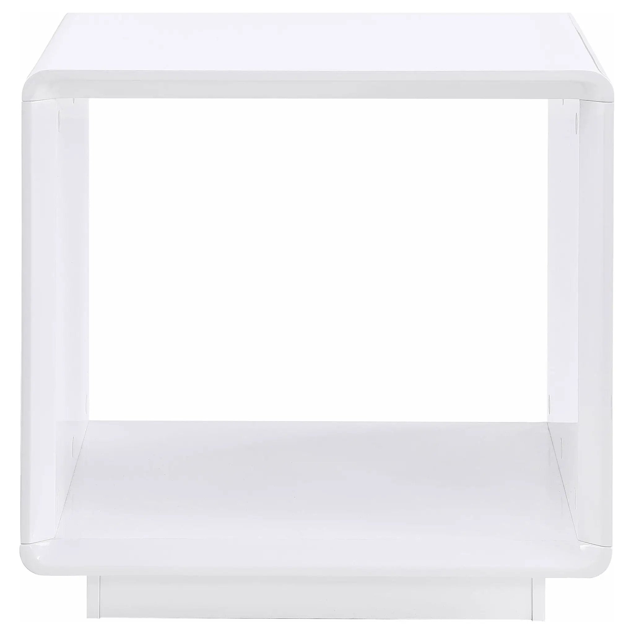 Paseo Square End Side Table White High Gloss by Unique Piece Furniture
