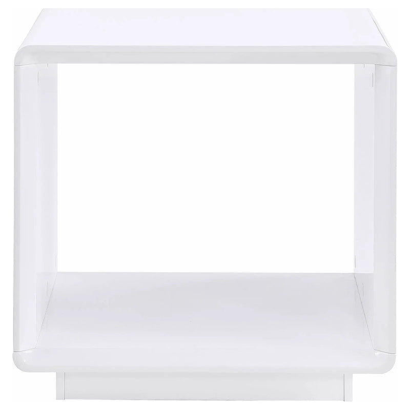 Paseo Square End Side Table White High Gloss by Unique Piece Furniture