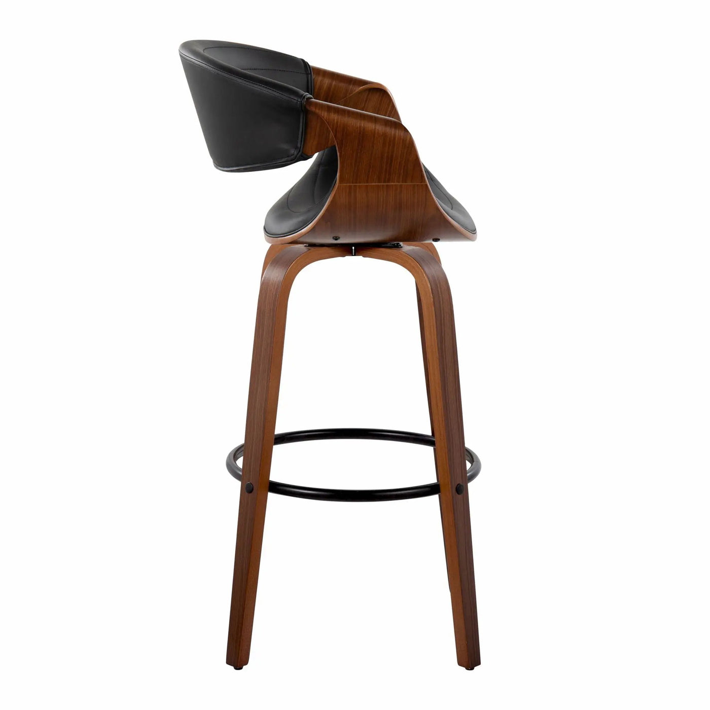 Symphony - Mid Century Modern Fixed Height Barstool With Swivel And Round Footrest (Set of 2) by HouseOfZazla