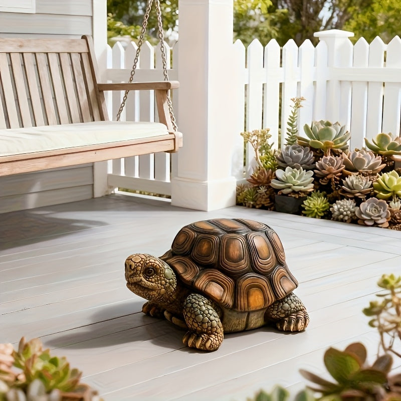 18" Garden Turtle Statue Stool - Multi-Purpose Decorative Resin Sculpture by HouseOfZazla
