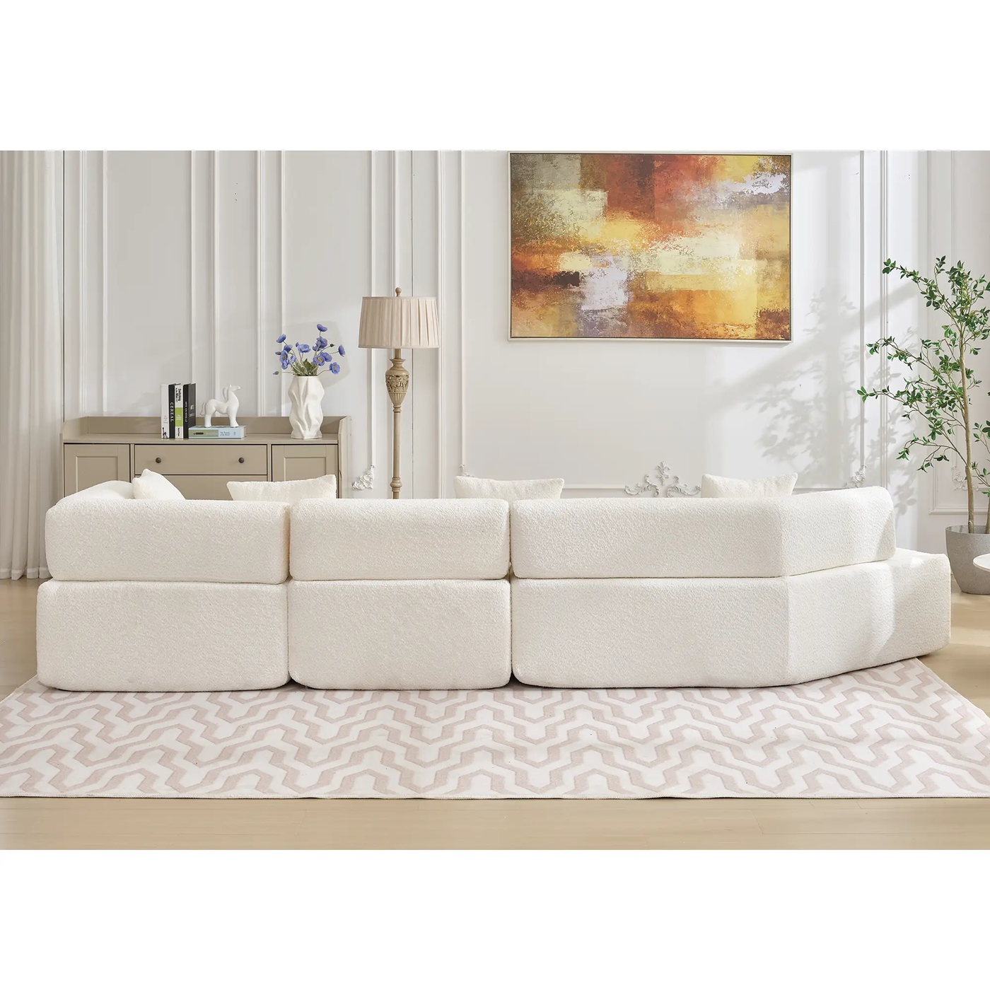 Modern Minimalist 140" L-Shape Couch by HouseOfZazla