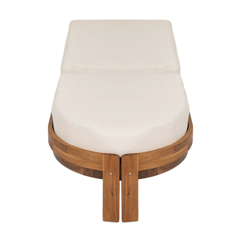 Patio Acacia Wood Chaise Lounge Chairs with Adjustable Backrest Set of 2 by HouseOfZazla