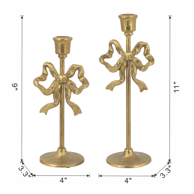 Set of 2 Vintage Gold Candle Holders by HouseOfZazla