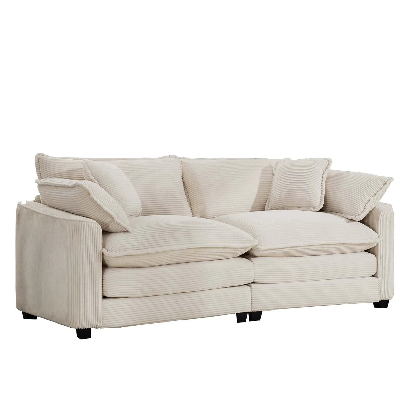 Modern 2 Seater With 4 Pillows, Upholstered Deep Seating Loveseat by HouseOfZazla