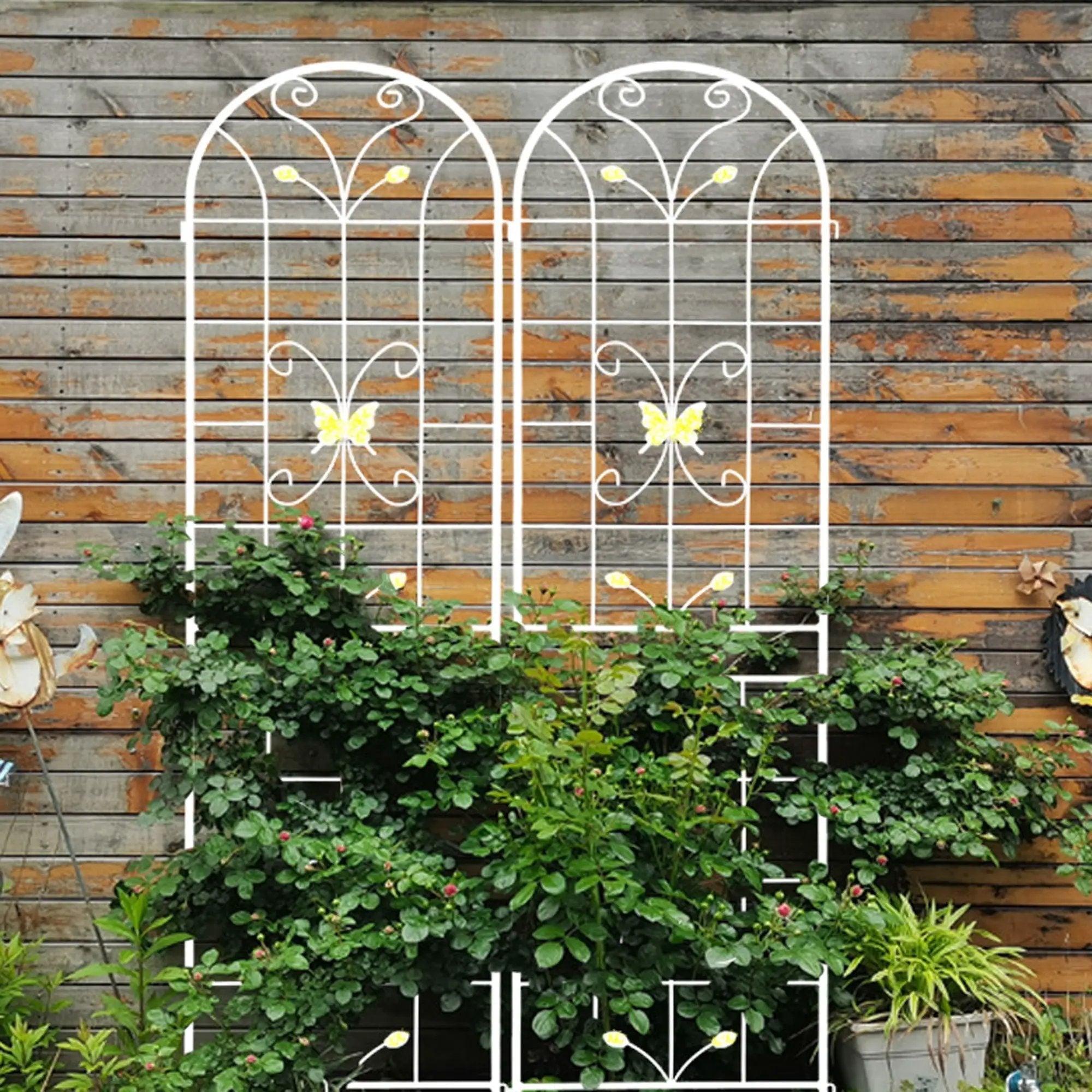 Garden Metal Trellis Rustproof Trellis For Climbing Plants Outdoor Flower Support by HouseOfZazla