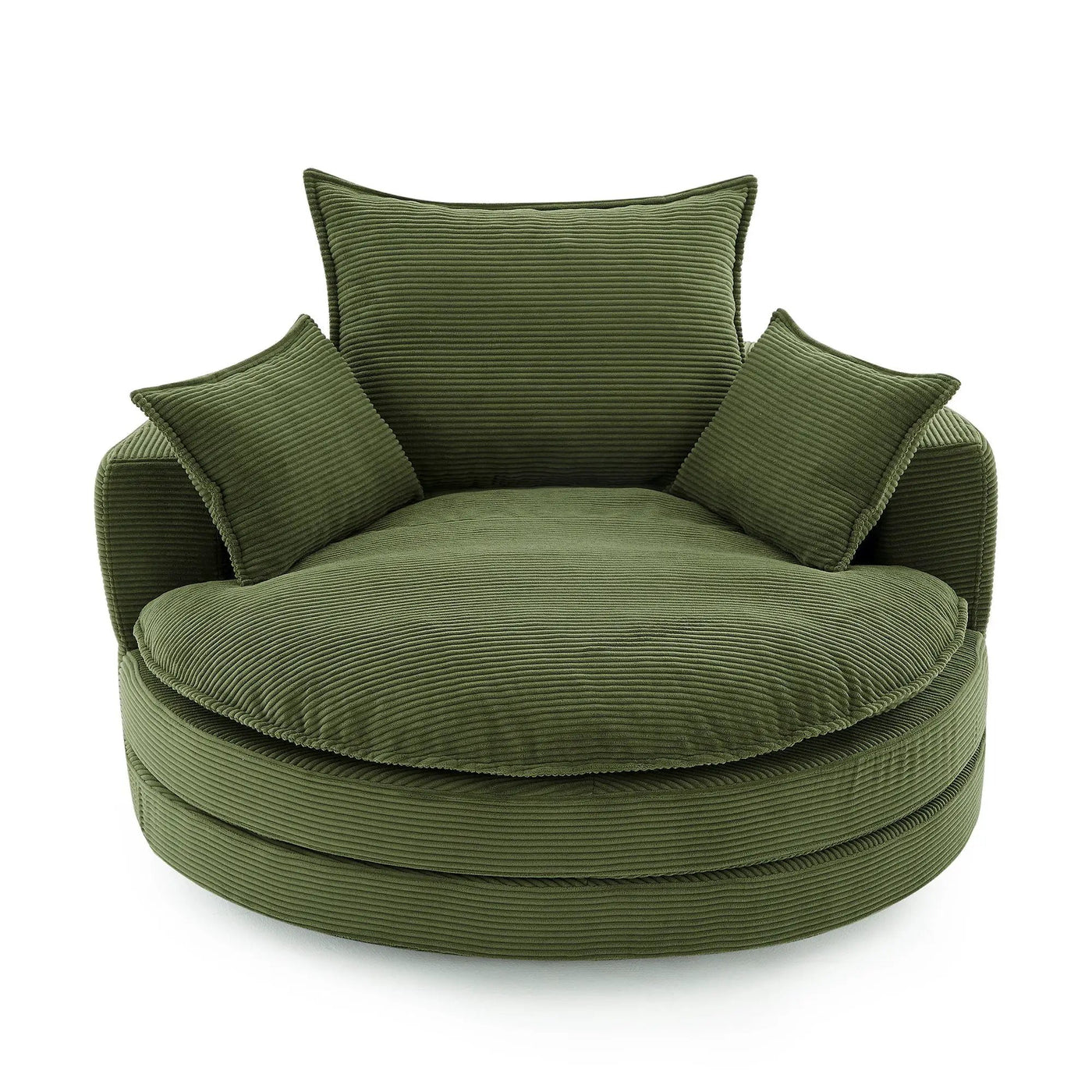 360° Swivel Accent Barrel Chair With Dual Layer Cushion And 3 Removable Pillows by HouseOfZazla