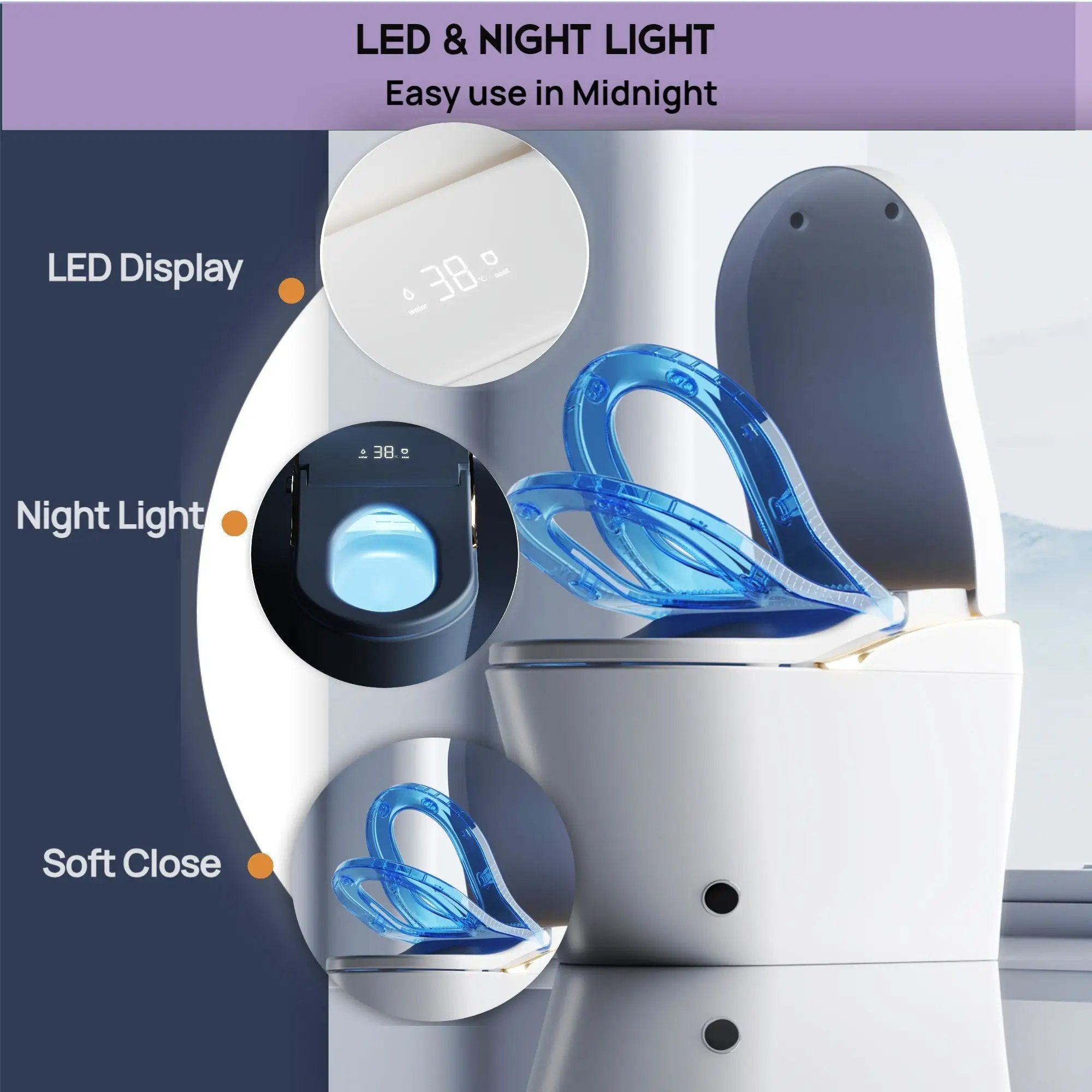 Modern Smart Toilet With Bidet, Auto Flush, Heated Seat, and More by HouseOfZazla