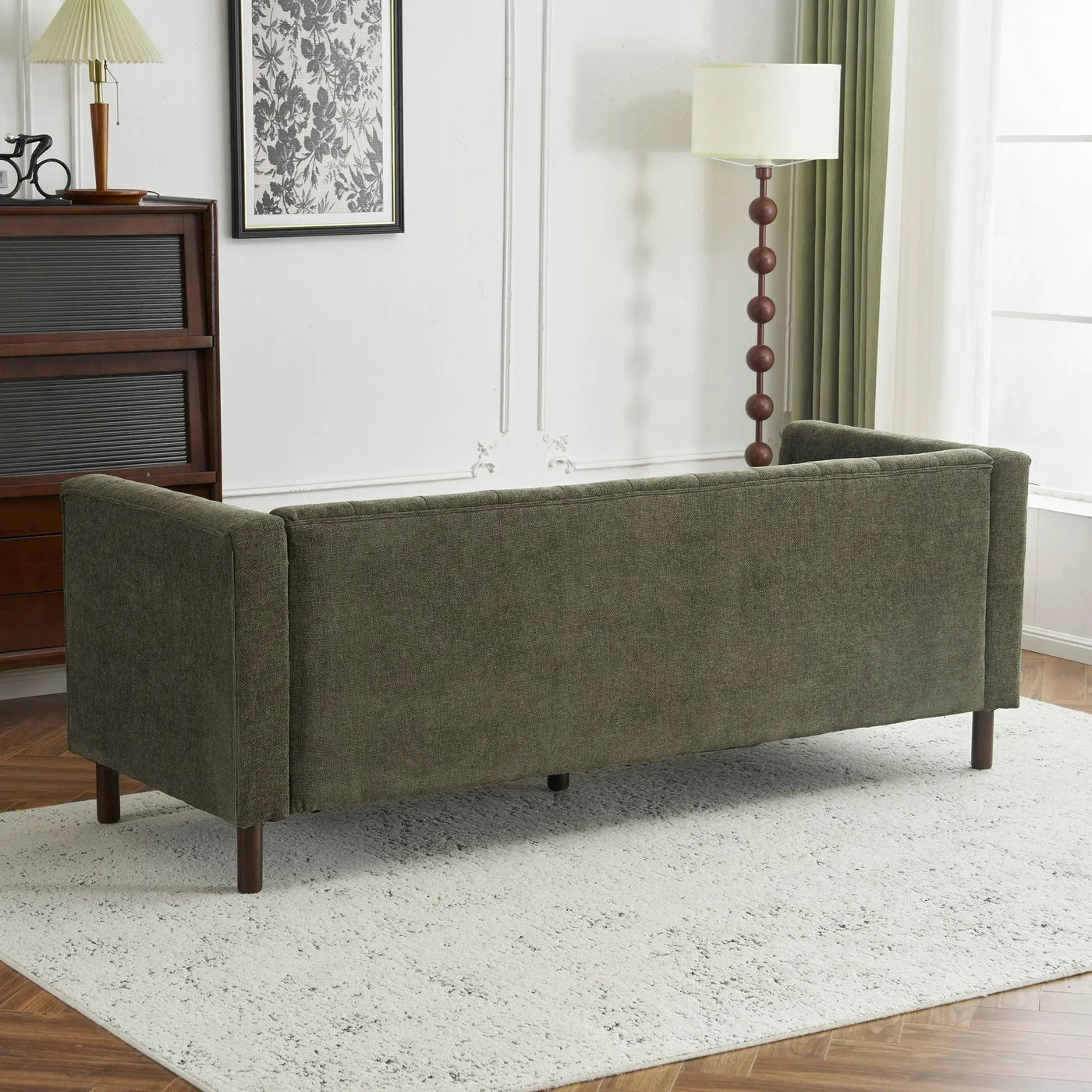 Upholstered Sofa Modern 3 Seater Sofa Couch With Tufted Design For Living Room by HouseOfZazla