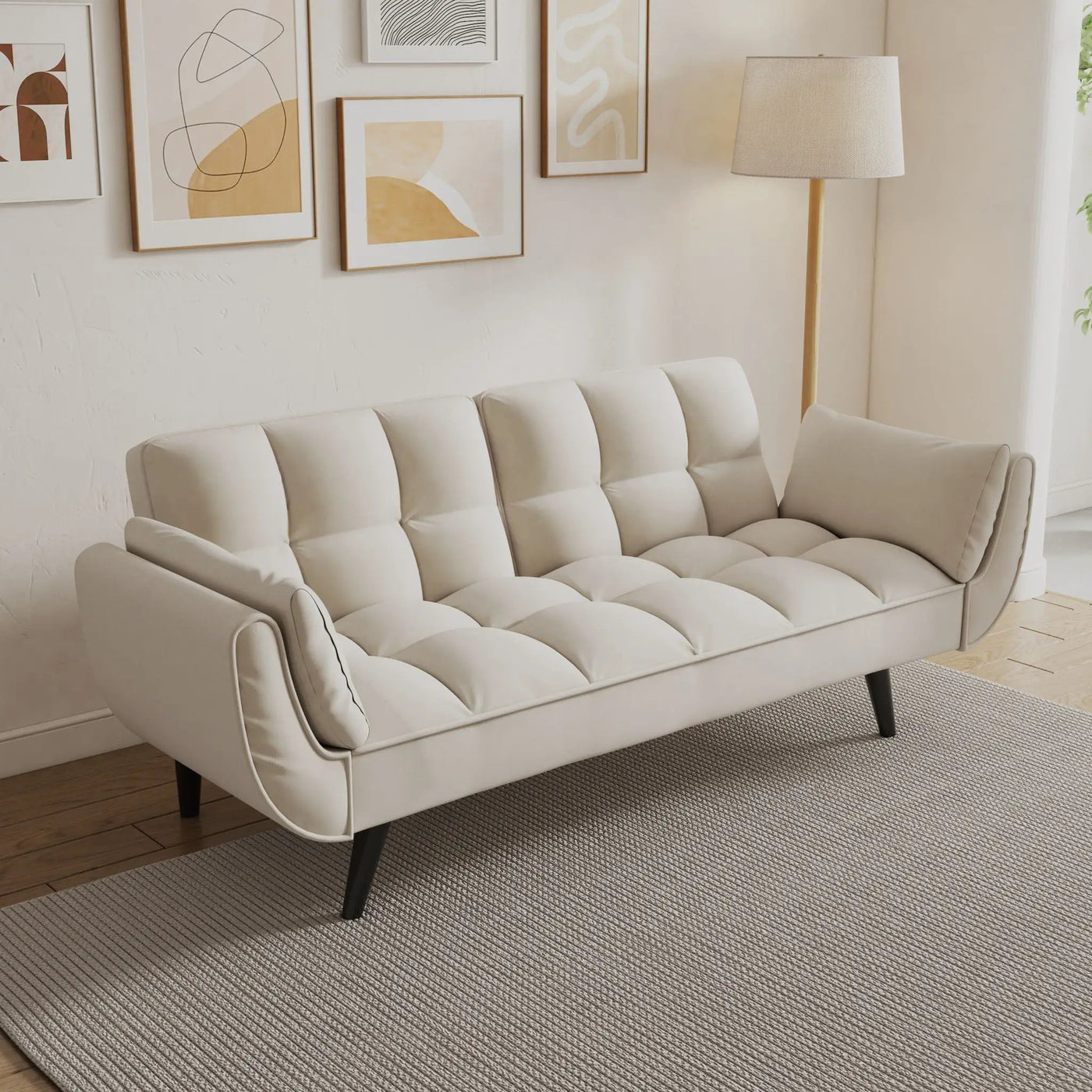 Sofa Soft Two Armrests Throw Pillow Pillow Comfortable Fit Apartment Bedroom Small Space by Unique Piece Furniture