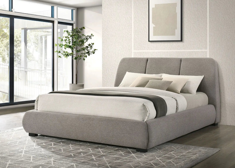 Mokena 46-inch Upholstered California King Platform Bed Taupe by Unique Piece Furniture