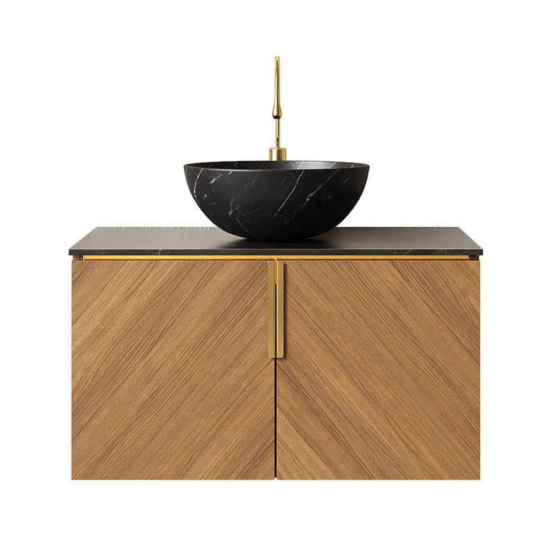 ARAI 30" Bathroom Vanity & Sink, Floating Plywood Storage Cabinet with 2 Doors by HouseOfZazla