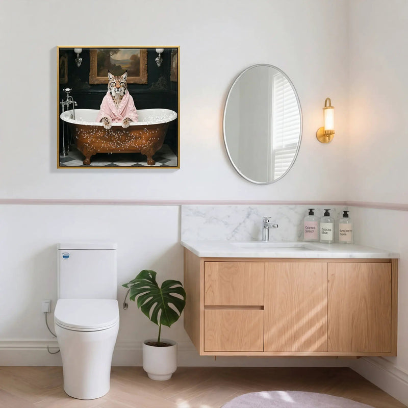 Tiger in Bathtub Wall Art Print Poster by HouseOfZazla