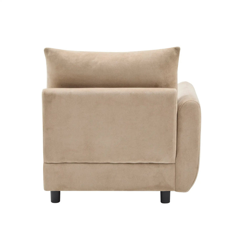 99 in. 4-Piece L Shaped Modular Velvet Sectional Sofa with Ottoman by HouseOfZazla