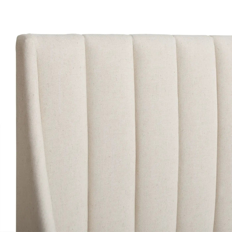 Aspen - King Vertical Tufted Headboard Platform Bed Set - Light Beige by HouseOfZazla