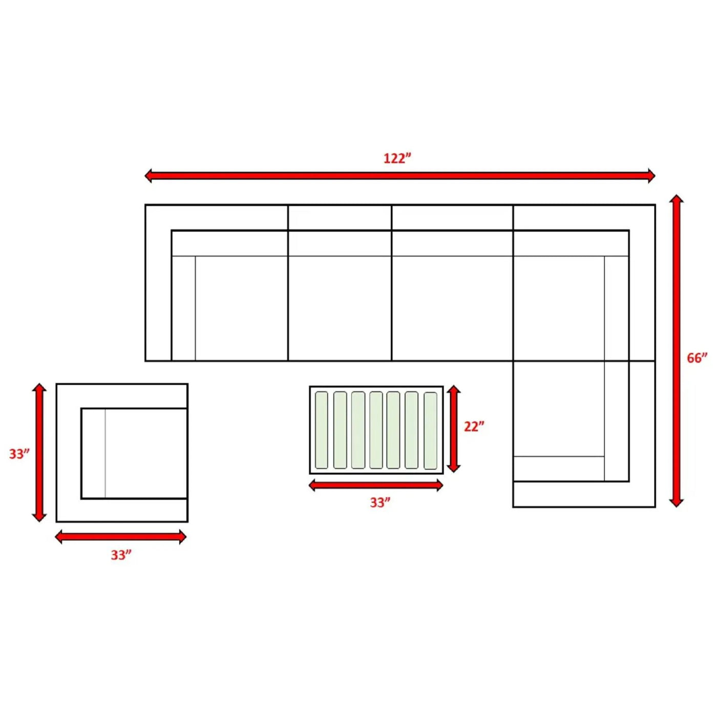 Stylish Entertainment Sectional Set, Outdoor Living by Unique Piece Furniture