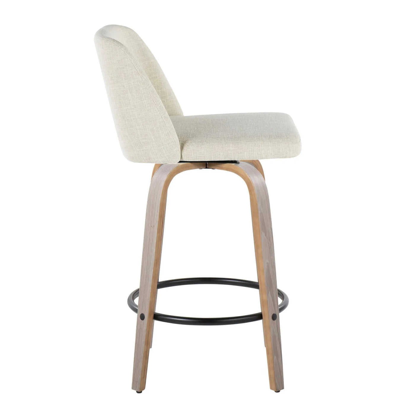 Toriano - Contemporary Fixed Height Counter Stool Swivel & Round Footrest (Set of 2) by HouseOfZazla