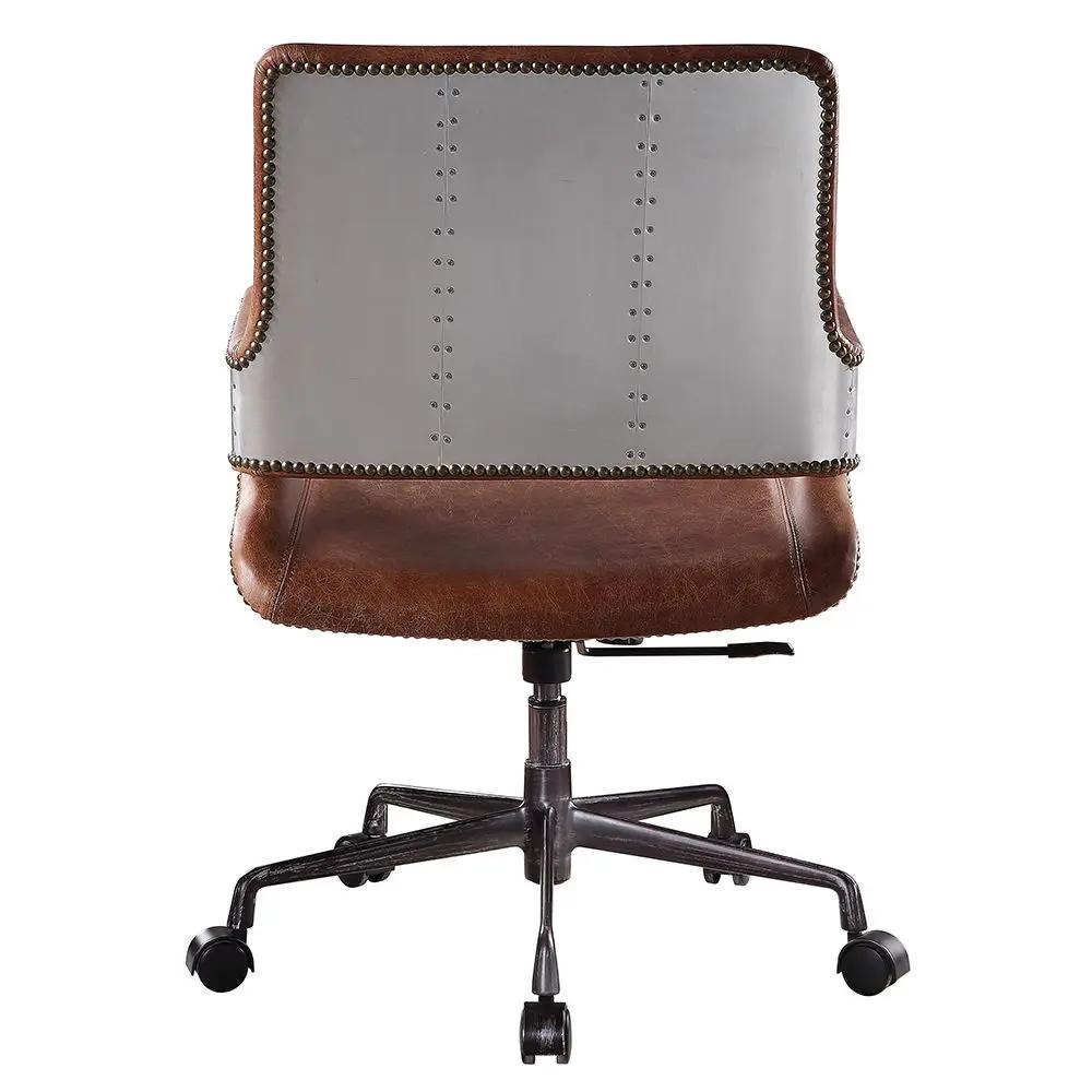 Kamau - Office Chair - Vintage Cocoa Top Grain Leather by Unique Piece Furniture