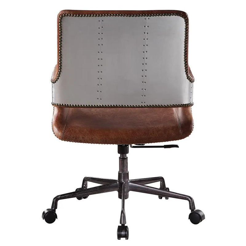 Kamau - Office Chair - Vintage Cocoa Top Grain Leather by Unique Piece Furniture