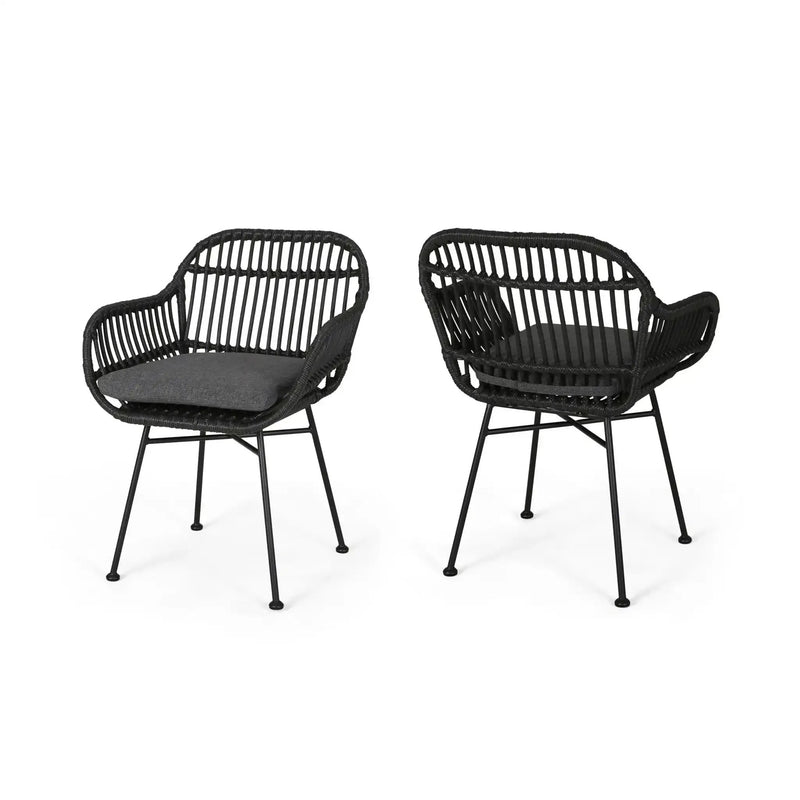 Outdoor Rattan Accent Chair With Metal Legs by HouseOfZazla
