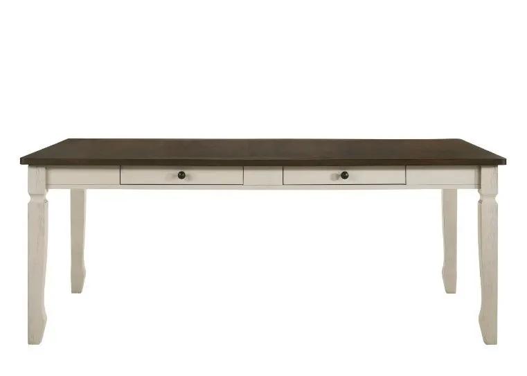 Fedele - Dining Table - Weathered Oak & Cream by Unique Piece Furniture