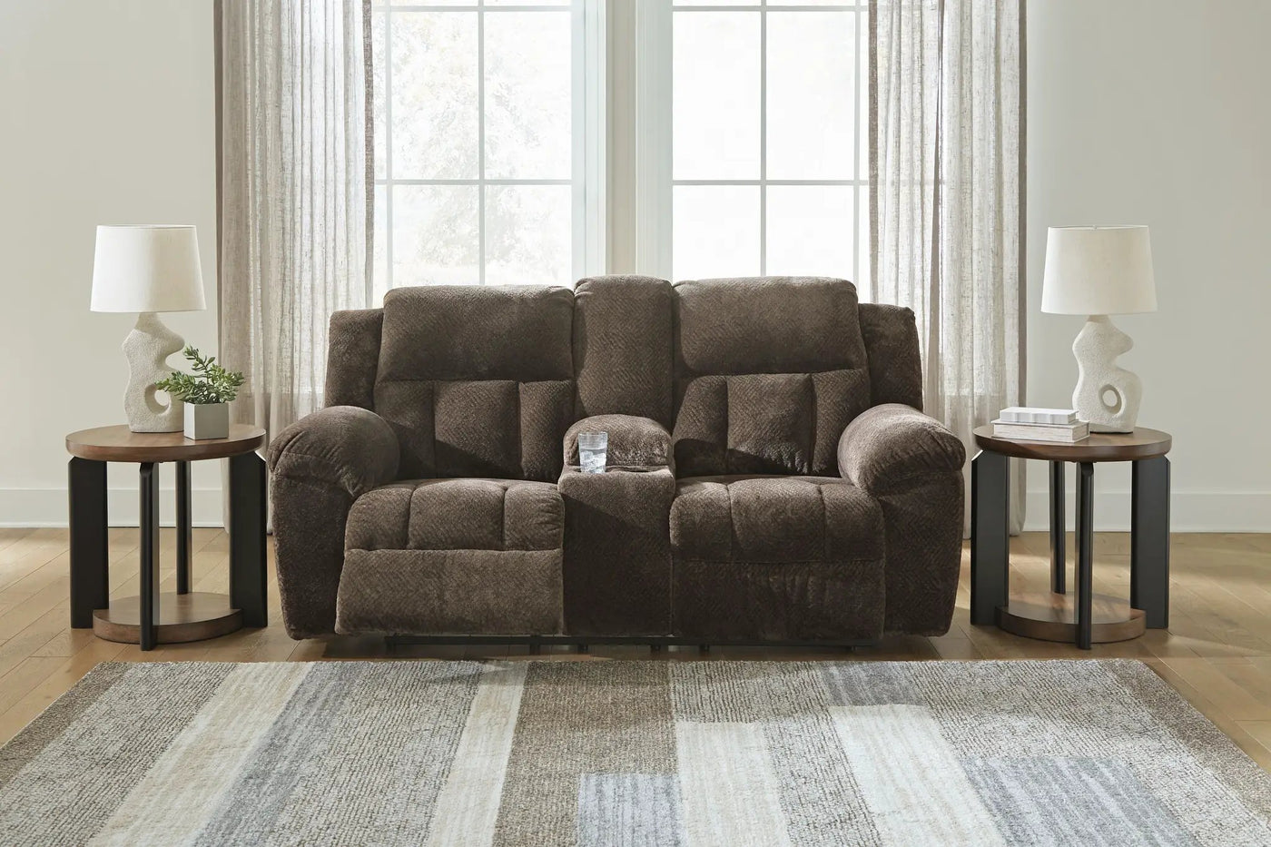 Frohn - Dbl Reclining Loveseat With Console by Unique Piece Furniture