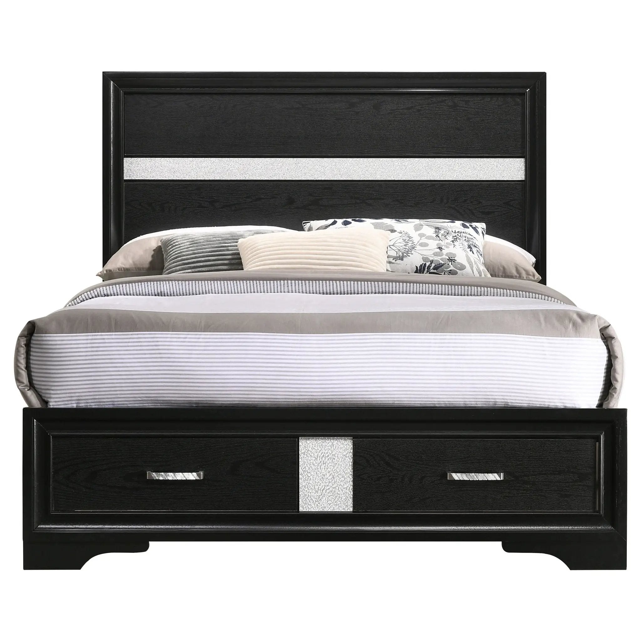 Miranda 51-inch Wood Full Storage Panel Bed Black by Unique Piece Furniture
