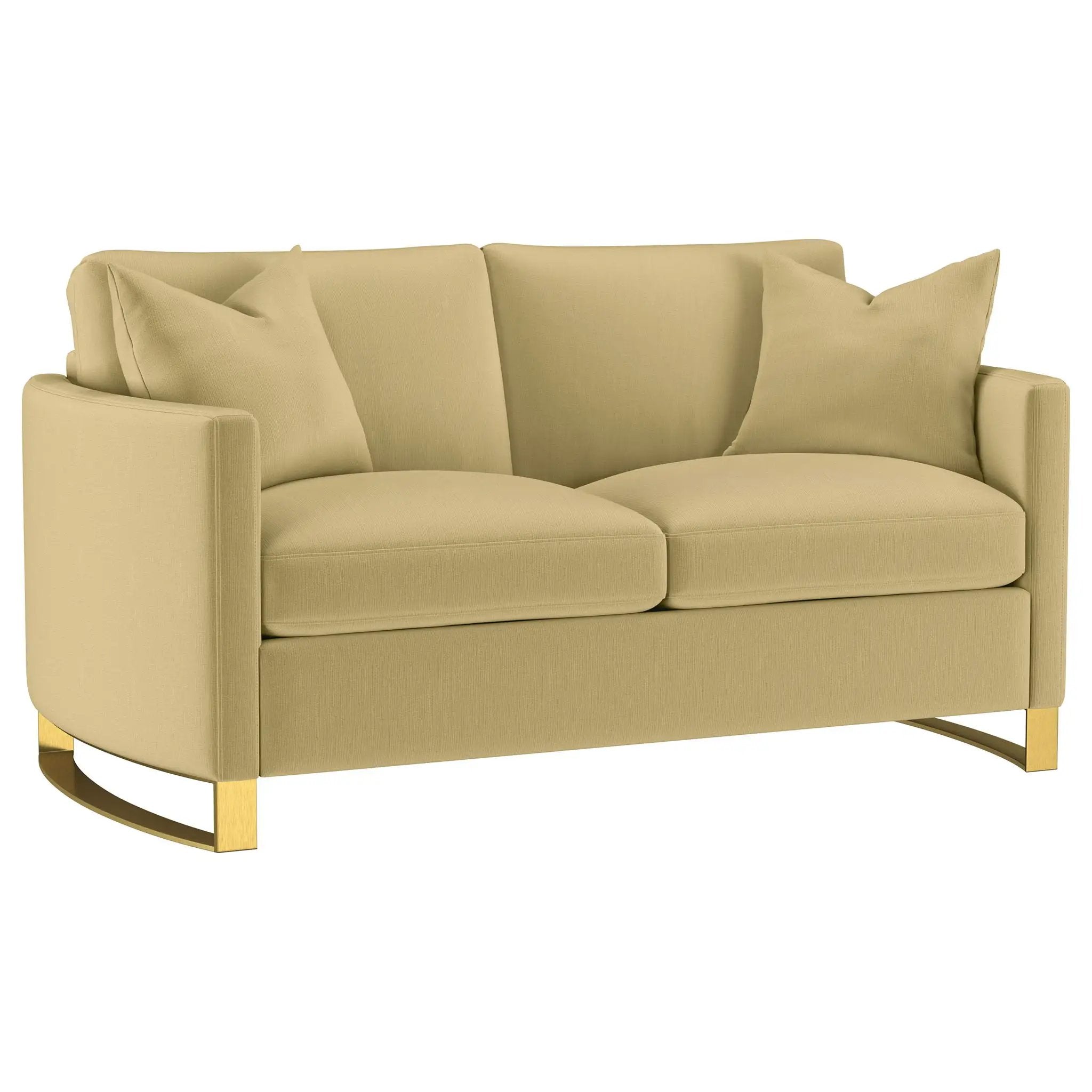 Corliss Upholstered Curved Track Arm Loveseat Camel by Unique Piece Furniture