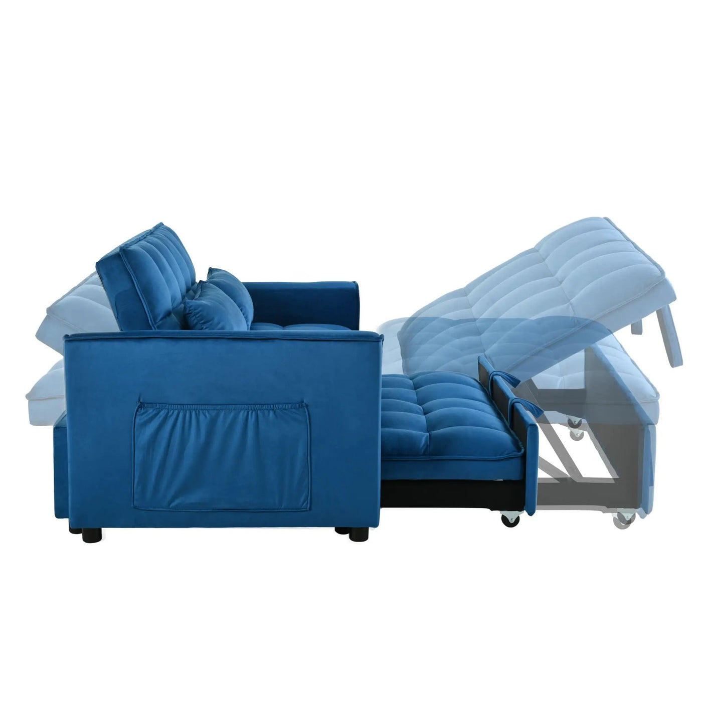 3 In 1 Pull Out Couch Convertible Sofa Bed With Reclining Backrest by Unique Piece Furniture