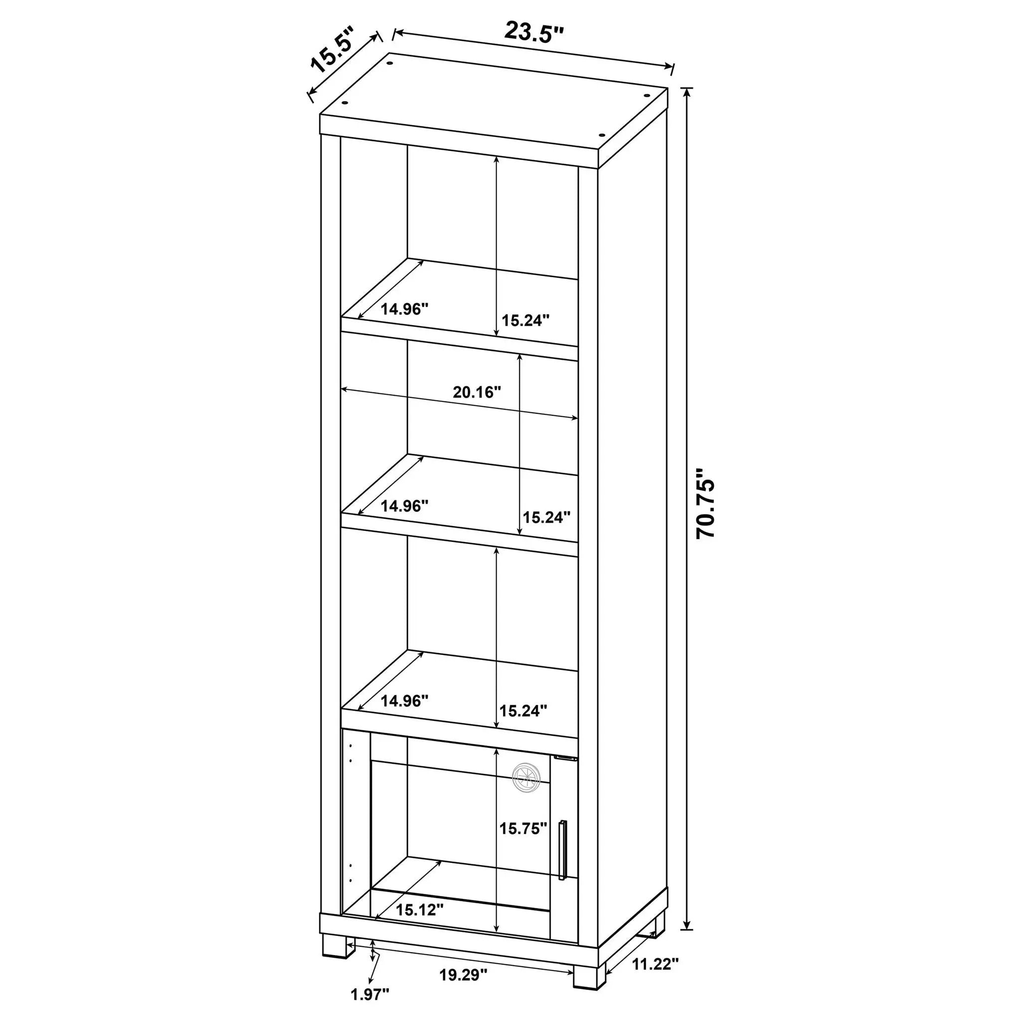 Sandl - 3 Shelf Media Tower With Cabinet Storage Solution - Black by HouseOfZazla