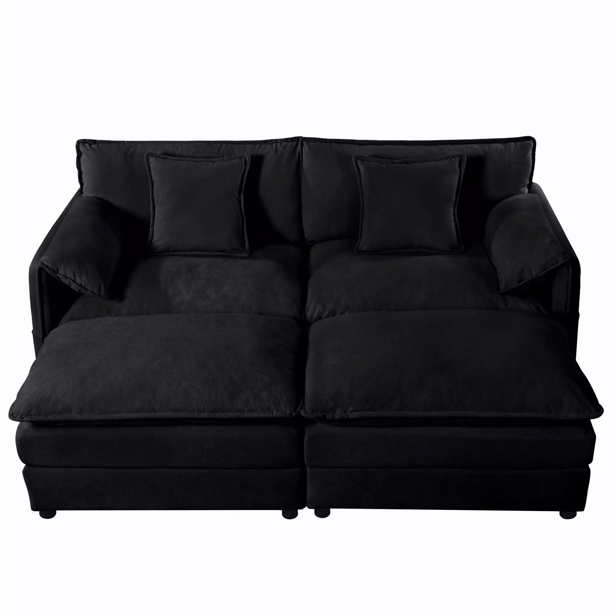 Modern Comfy Deep Seat Modular Sectional Sofa Cloud Couch With Ottoman by Unique Piece Furniture