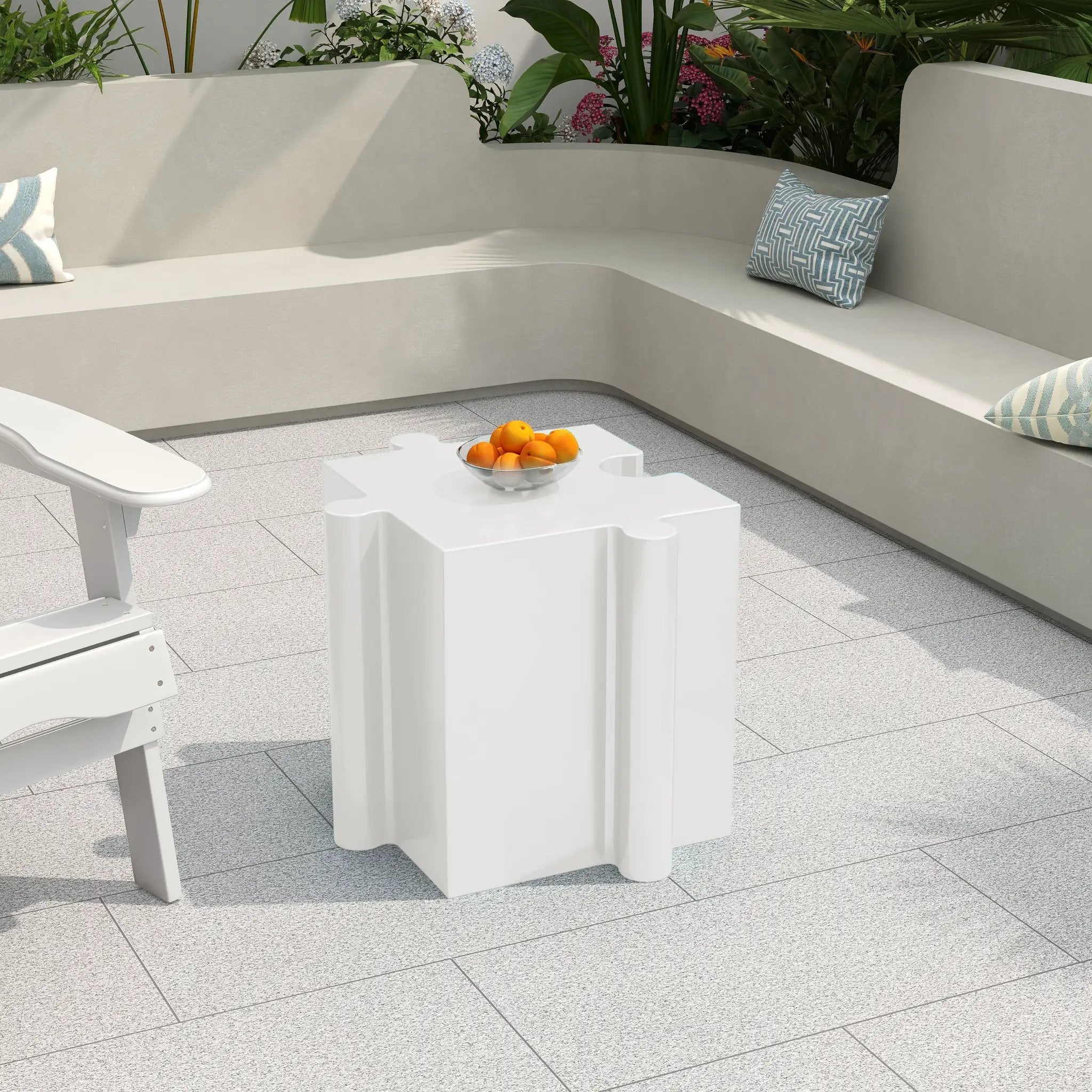3-Piece Artistic Puzzle Table Set, Modular MGO Side Tables by HouseOfZazla