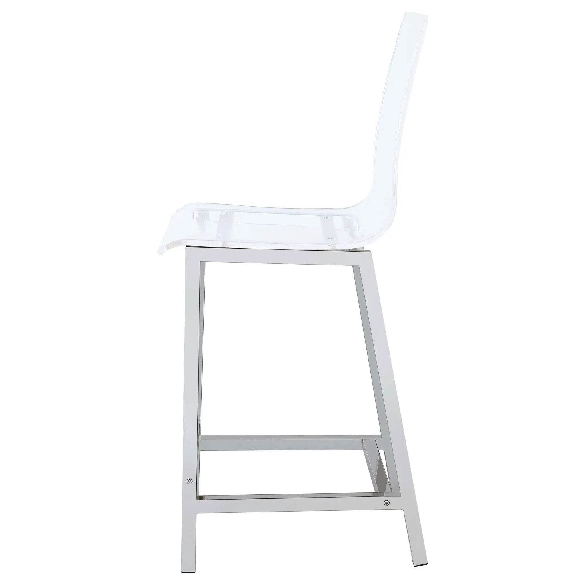 Juelia Clear Acrylic Counter Chair Chrome (Set of 2) by Unique Piece Furniture
