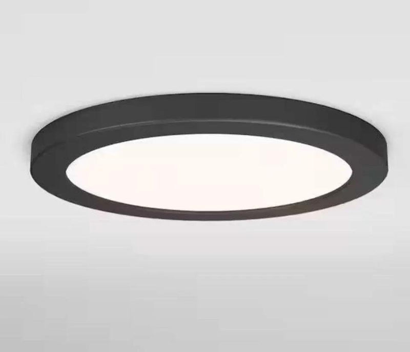 Open Box Artika Europa Disk 9 in. 1-Light Black Modern Integrated LED 3 CCT Flush Mount Ceiling Light Fixture for Kitchen or Bedroom by Selzalot