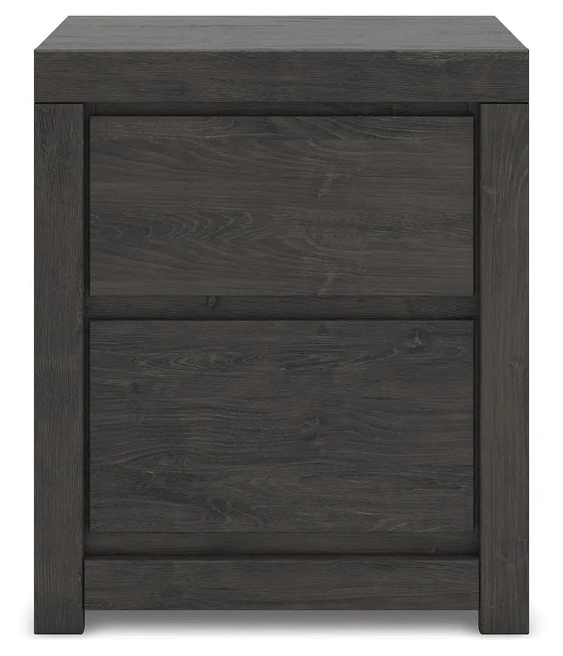 Fraluna - Two Drawer Night Stand - Charcoal by Unique Piece Furniture