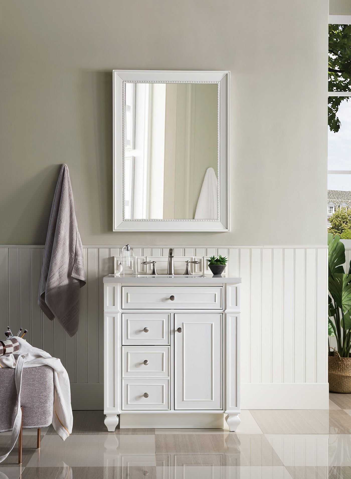 James Martin Bristol 30" Single Bathroom Vanity, Bright White, view 22
