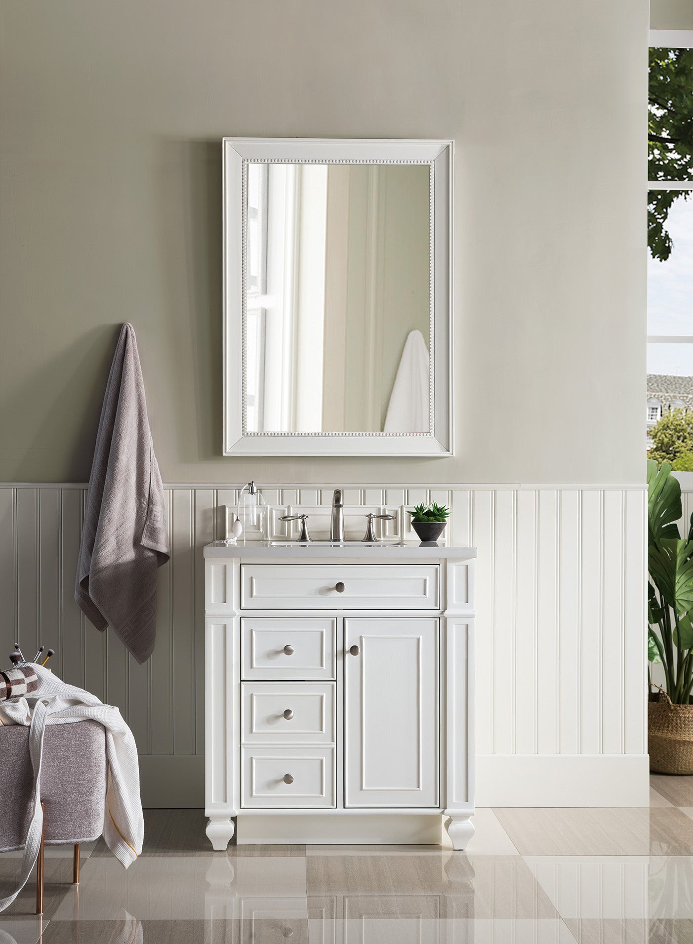 James Martin Bristol 30" Single Bathroom Vanity, Bright White, view 22