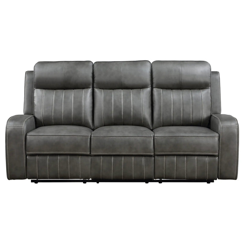 Forrest - Motion Reclining Sofa Comfort With Elegant Tufting And Wide Track Arms - Gray by HouseOfZazla