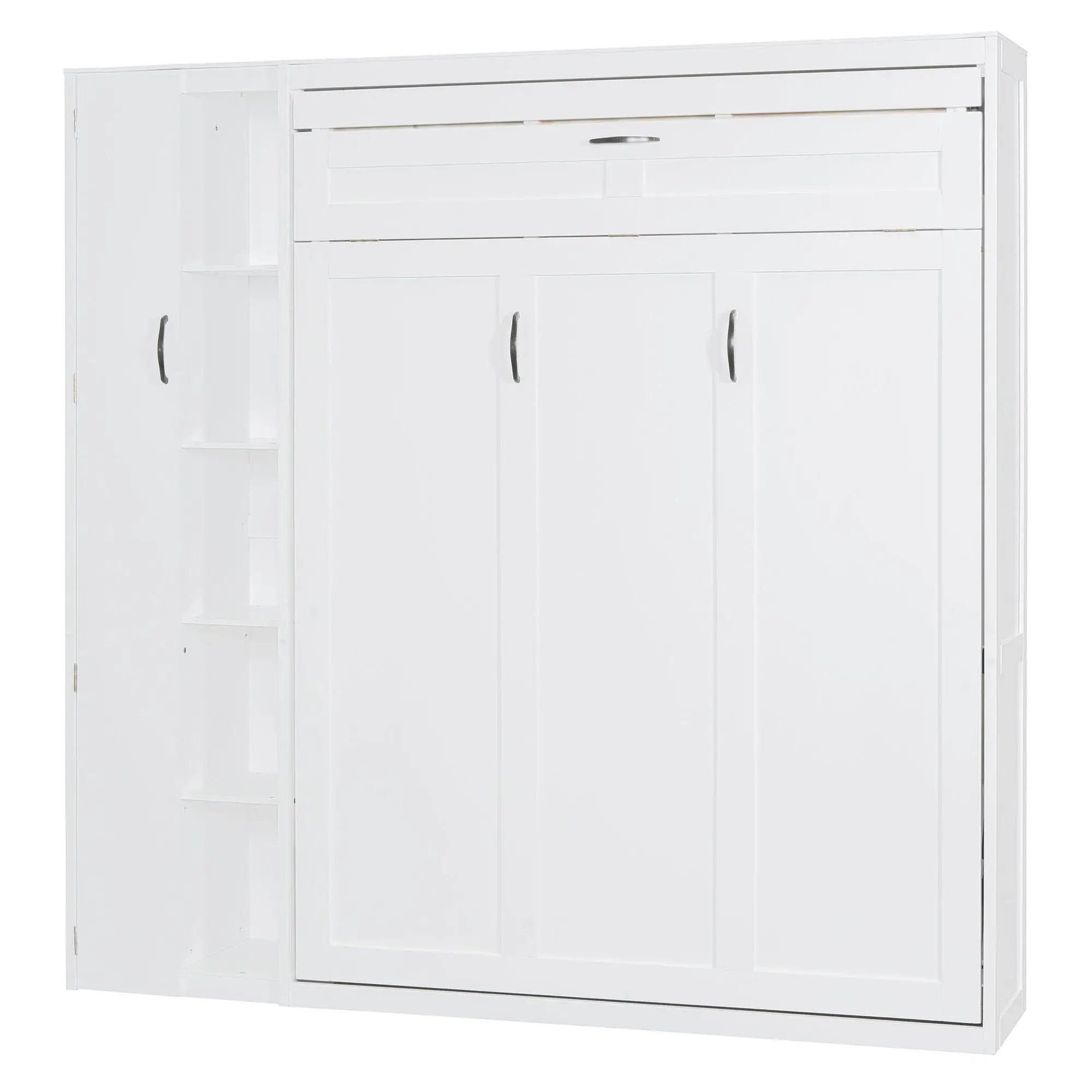 Murphy Wall Bed With Shelves, Wardrobe And LED Lights
