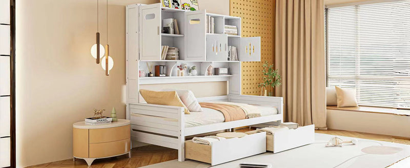 Daybed With All-In-One Cabinet And Shelf by HouseOfZazla