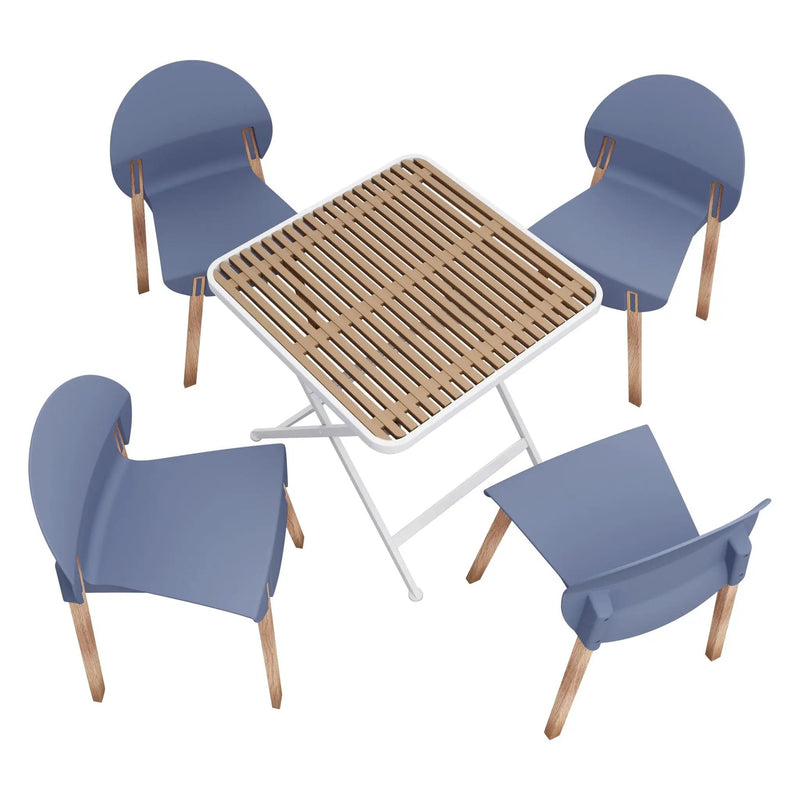 4 Piece Set Of Single Chairs With A Folding Square Table by Unique Piece Furniture
