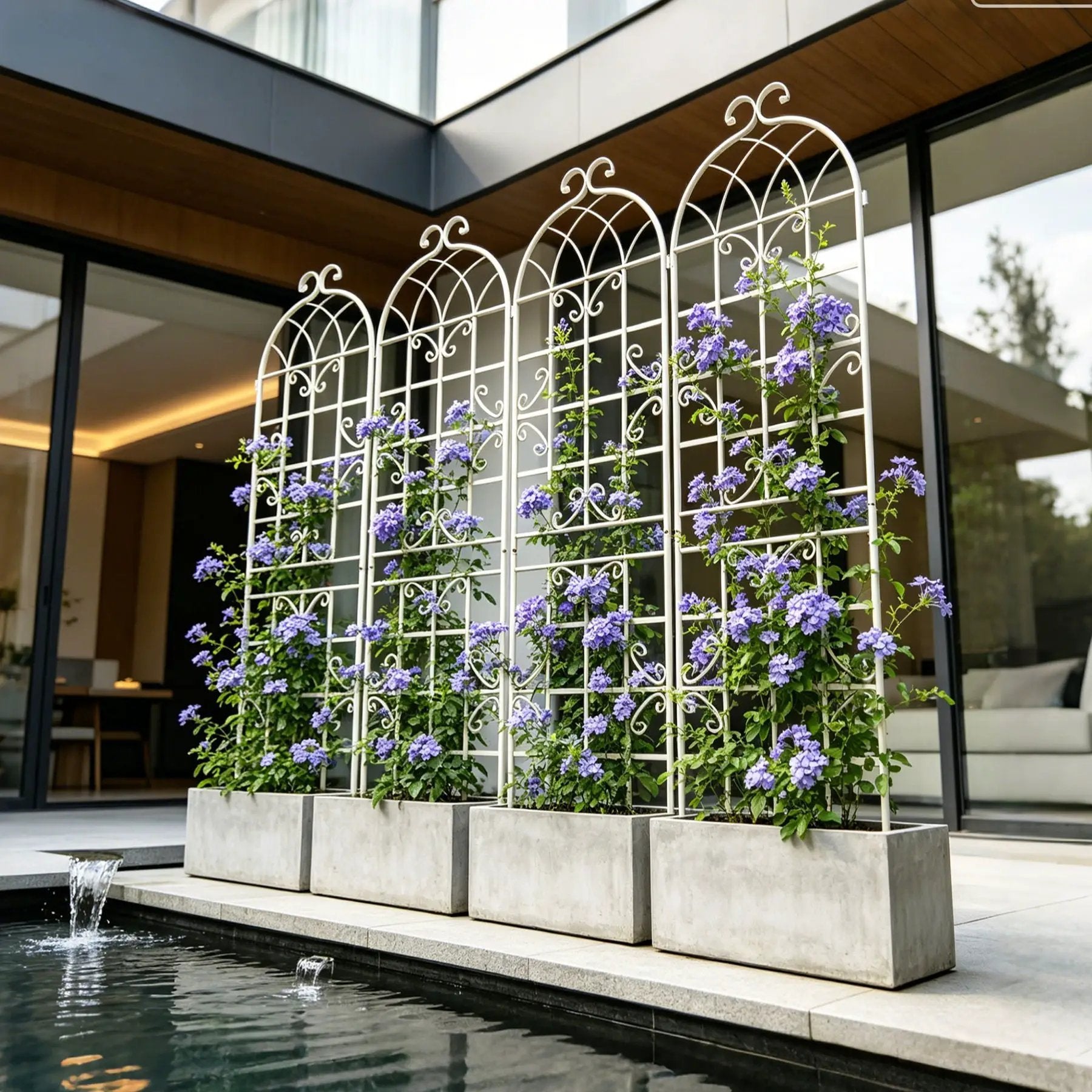 Metal Garden Rustproof Trellis For Climbing Plants Outdoor Flower Support by HouseOfZazla
