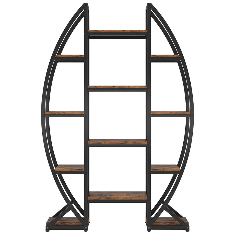 Triple Wide Oval Etagere Bookcase With Shelves For Living Room by HouseOfZazla