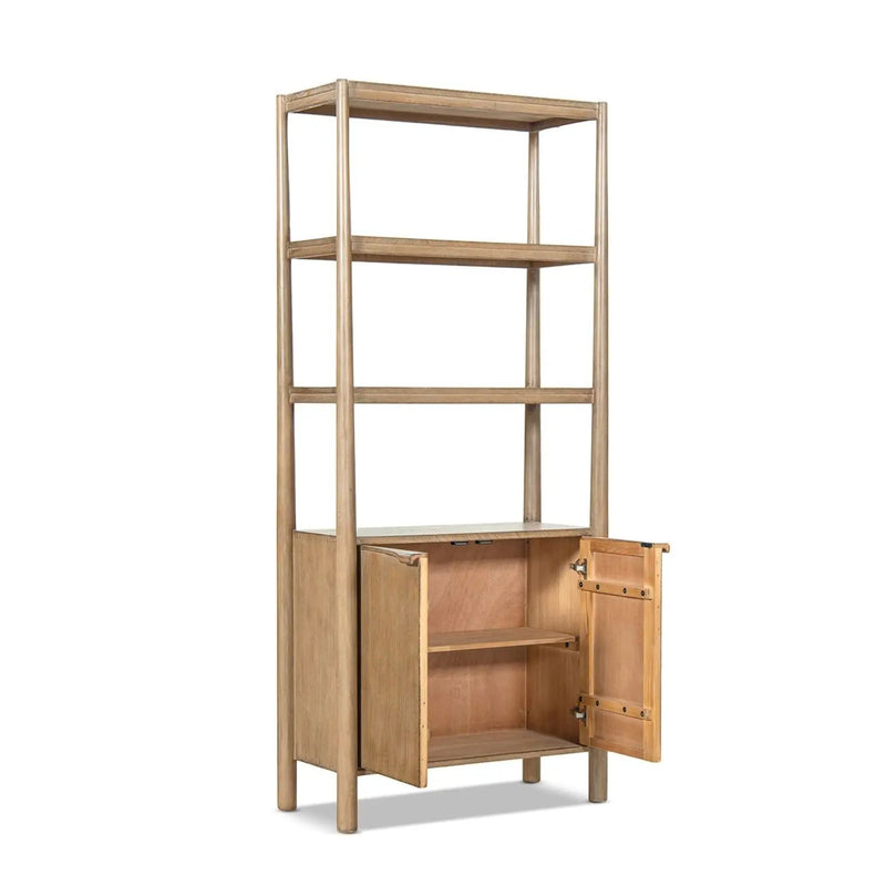 Nolan - Bookcase With Lower Cabinet - Natural by HouseOfZazla