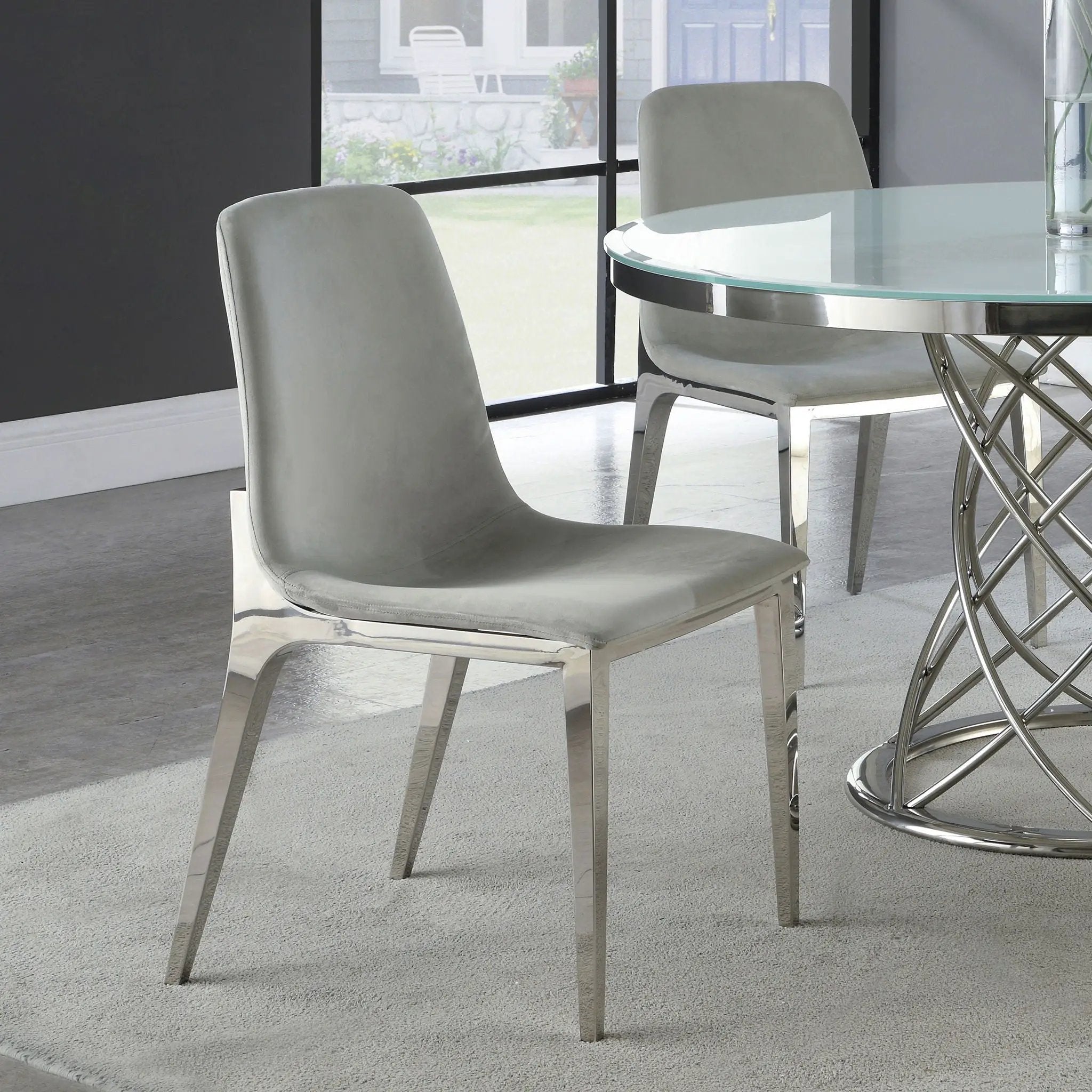 Upholstered Dining Side Chairs (Set of 4) - Gray by HouseOfZazla