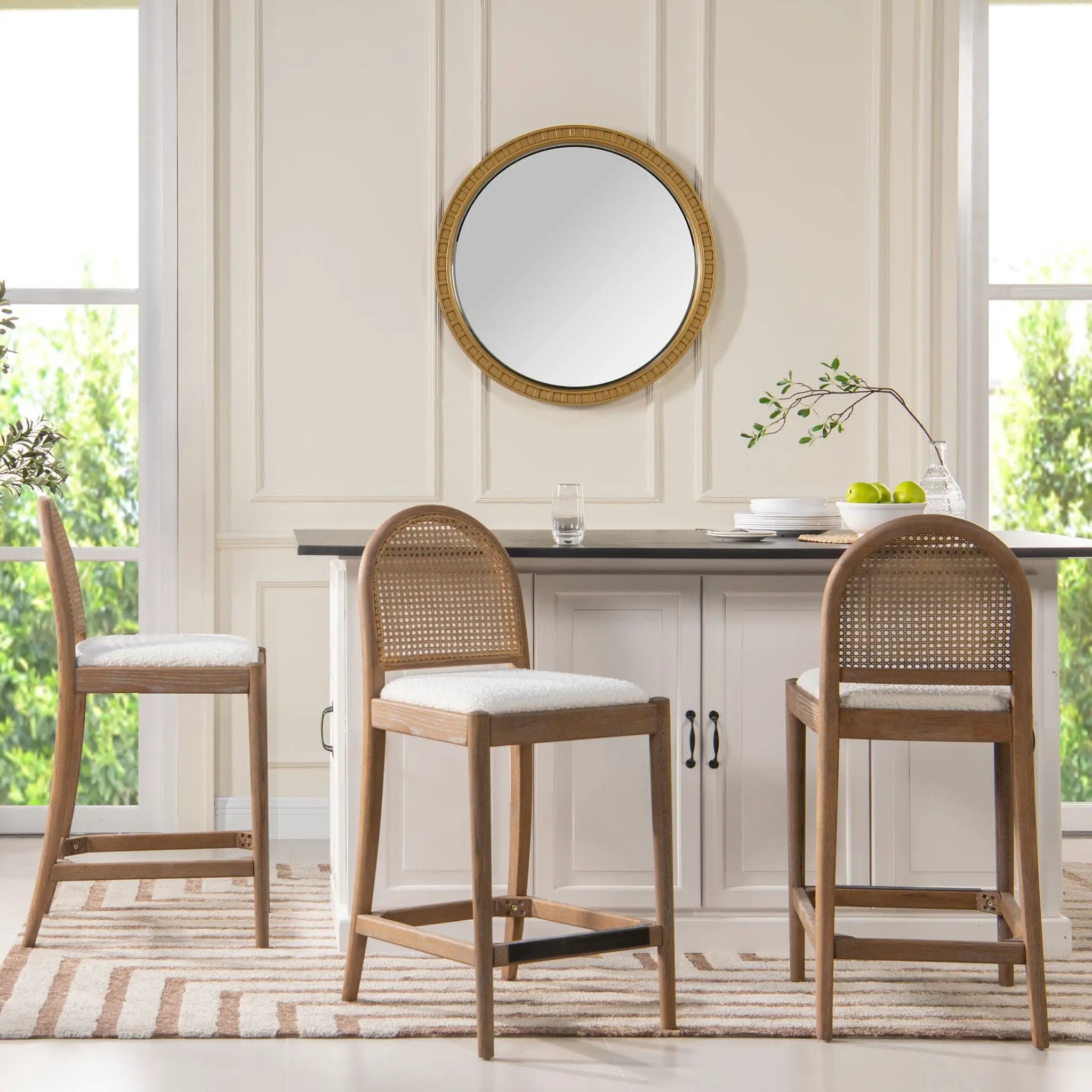 Panama - Curved Back Cane Counter Stool (Set of 2) by Unique Piece Furniture