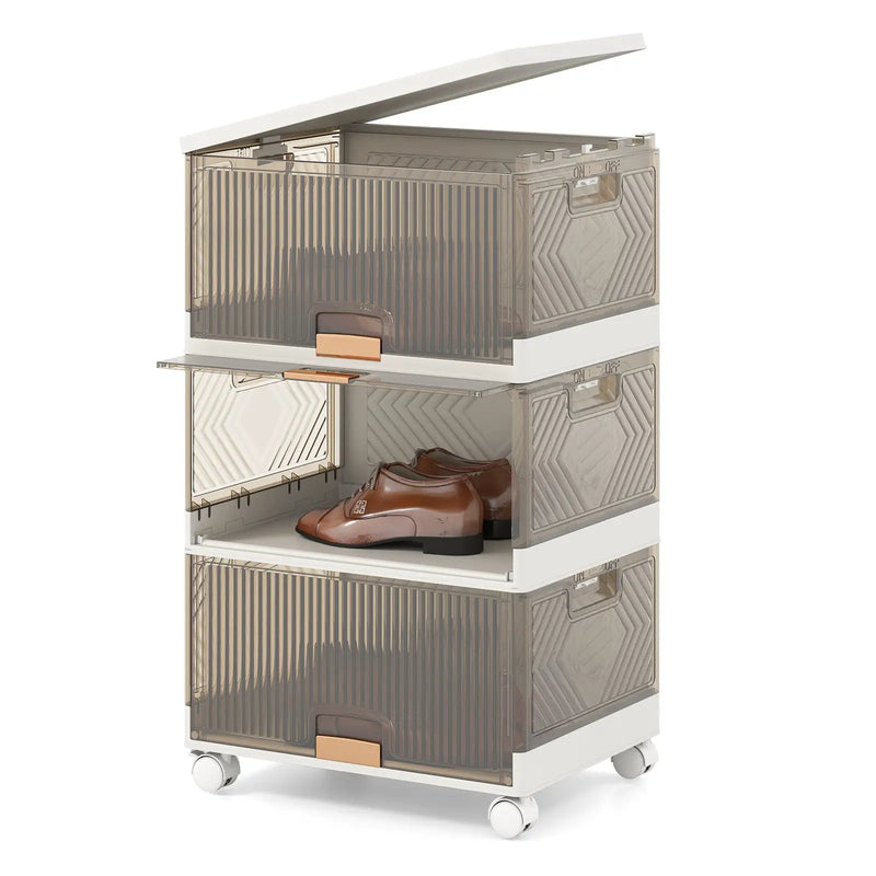 3/4/5/6-Cube Stackable Storage Bins with Detachable Wheels by DirectDeals